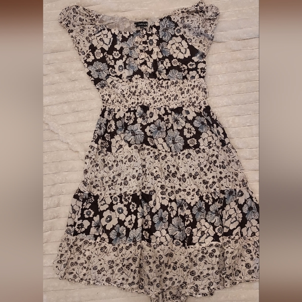 4/$18 Fairycore Off The Shoulder Floral Dress
